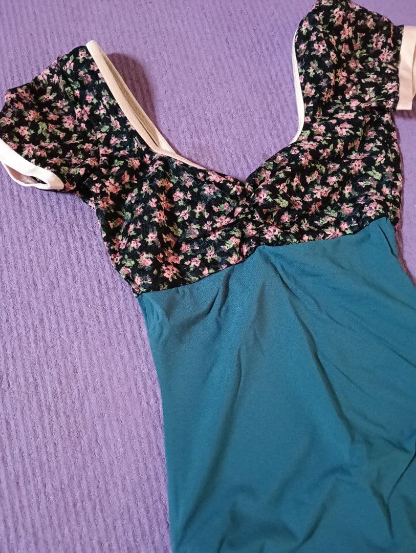 OLIVINE WEAR FLORA フラワープリント レオタード Sサイズ