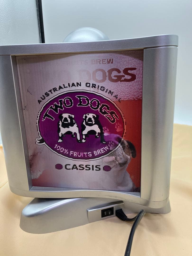 レアTWO DOGS 回転ネオンサイン　ディスプレイ看板照明　レンチキュラー看板