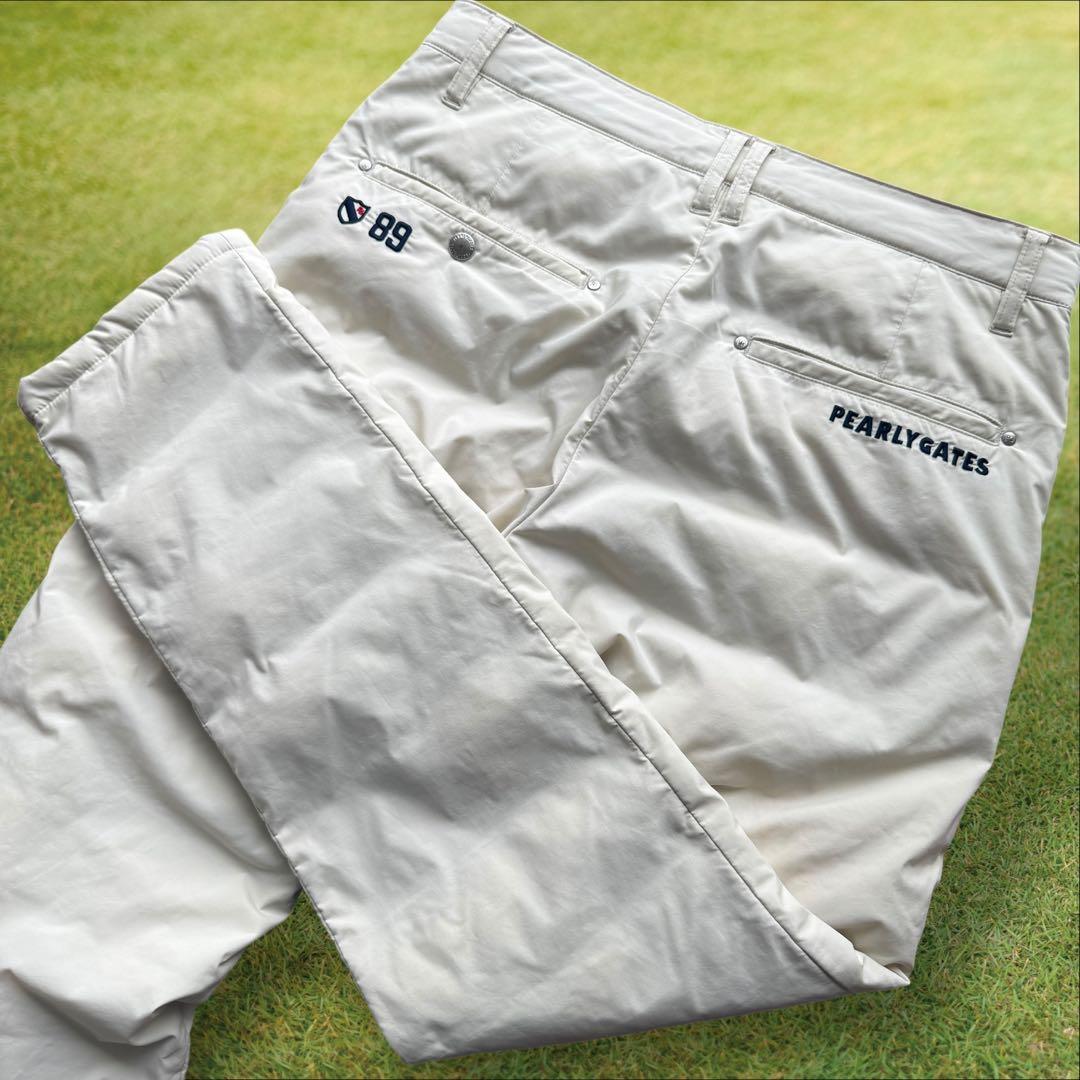 防寒　蓄熱素材　パーリーゲイツ　ダウンパンツ　中綿入 L〜XL相当　オフホワイト