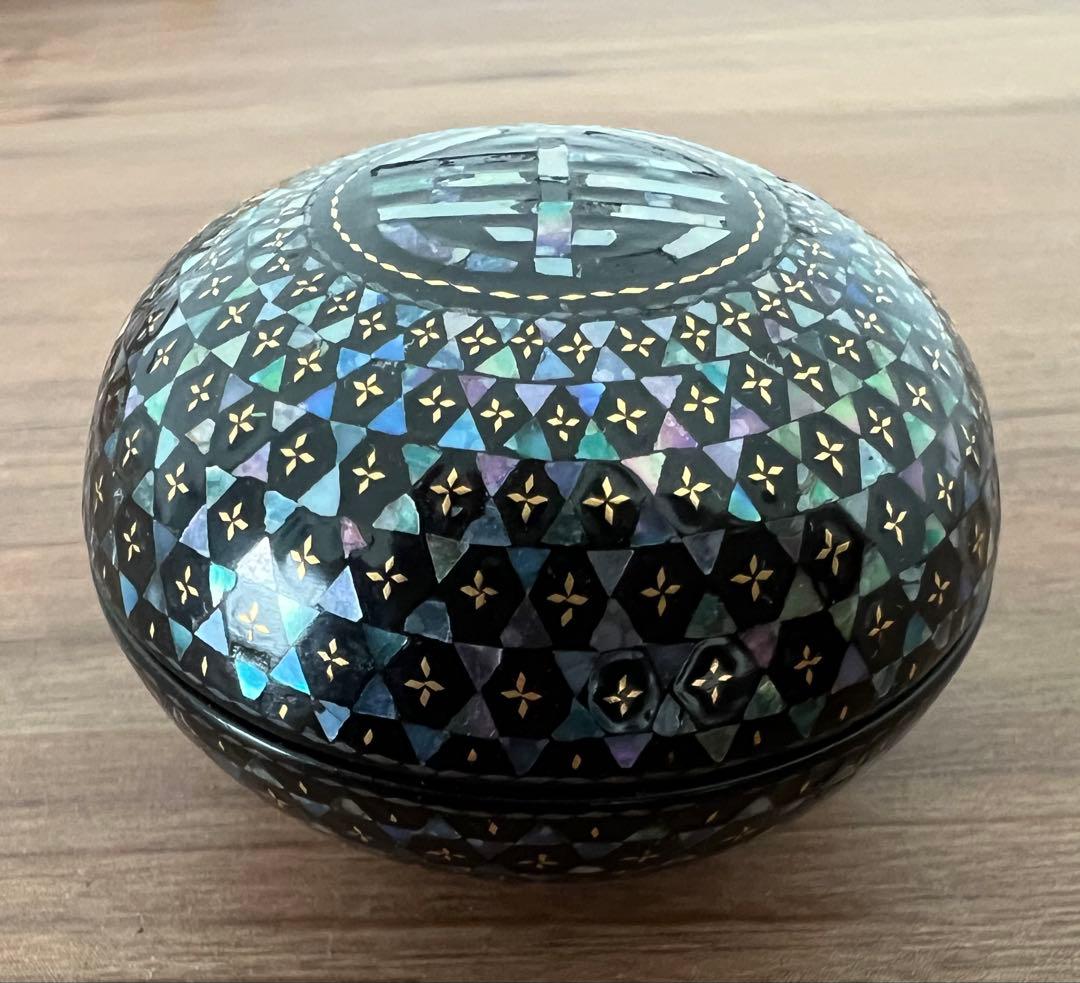 螺鈿 螺鈿香合 李朝 清朝 茶道具 収納箱付き