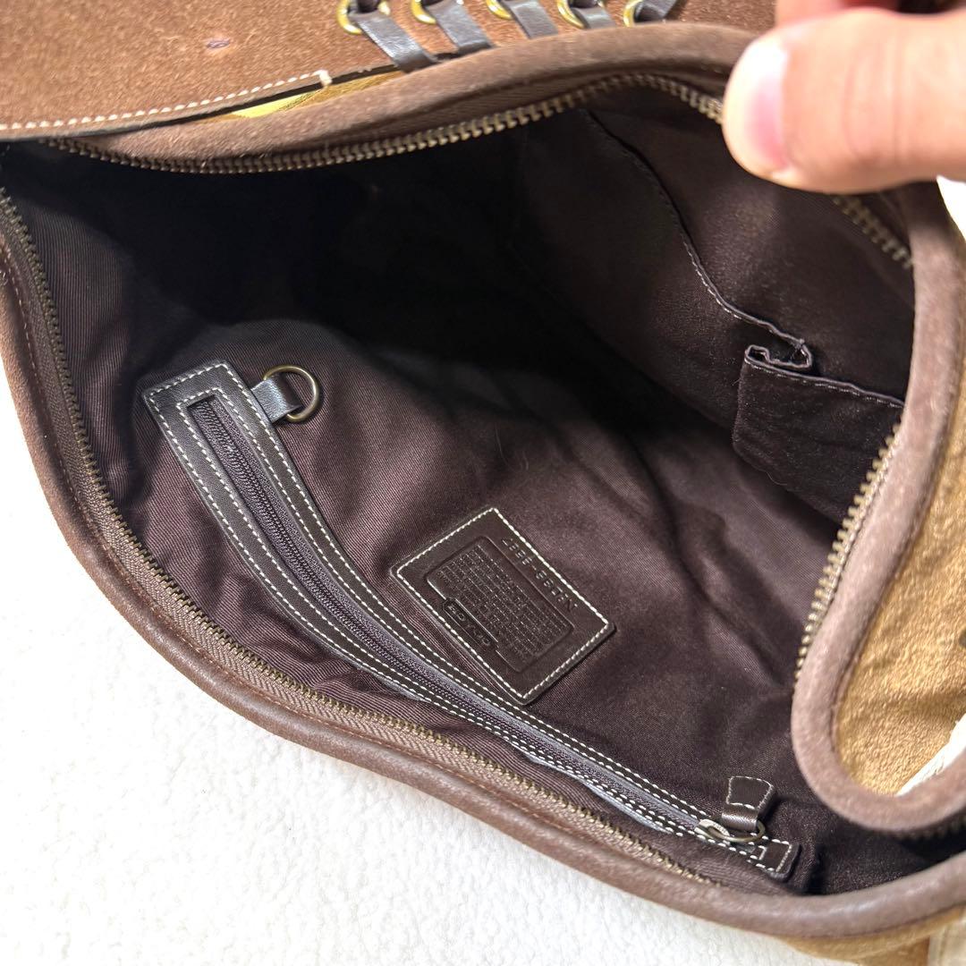 COACH コーチ 9587 スエード×レザー パッチワーク ショルダーバッグ