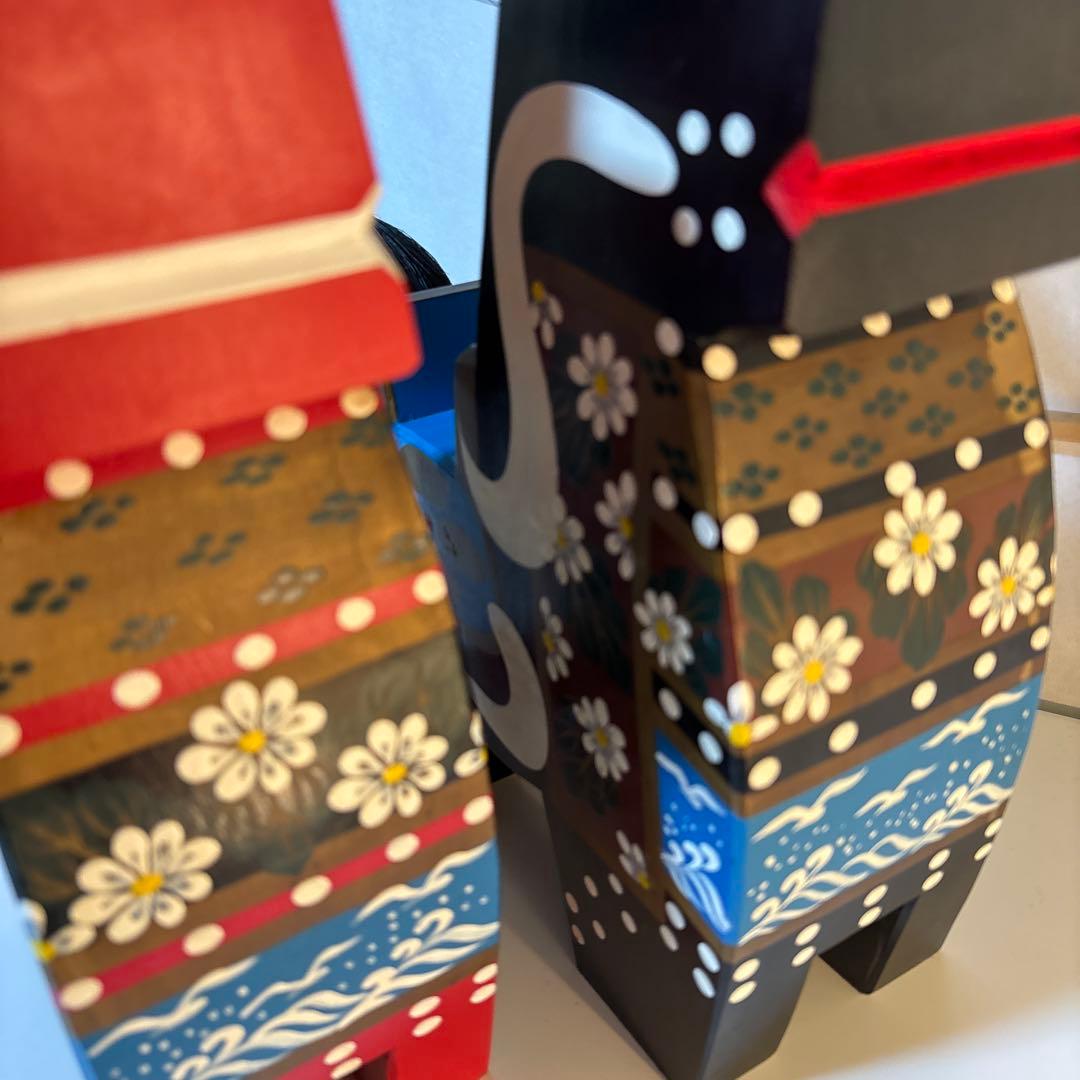 特大 大きい 八幡馬　高さ 33センチ 2個セット 赤 黒 希少 立派 高価