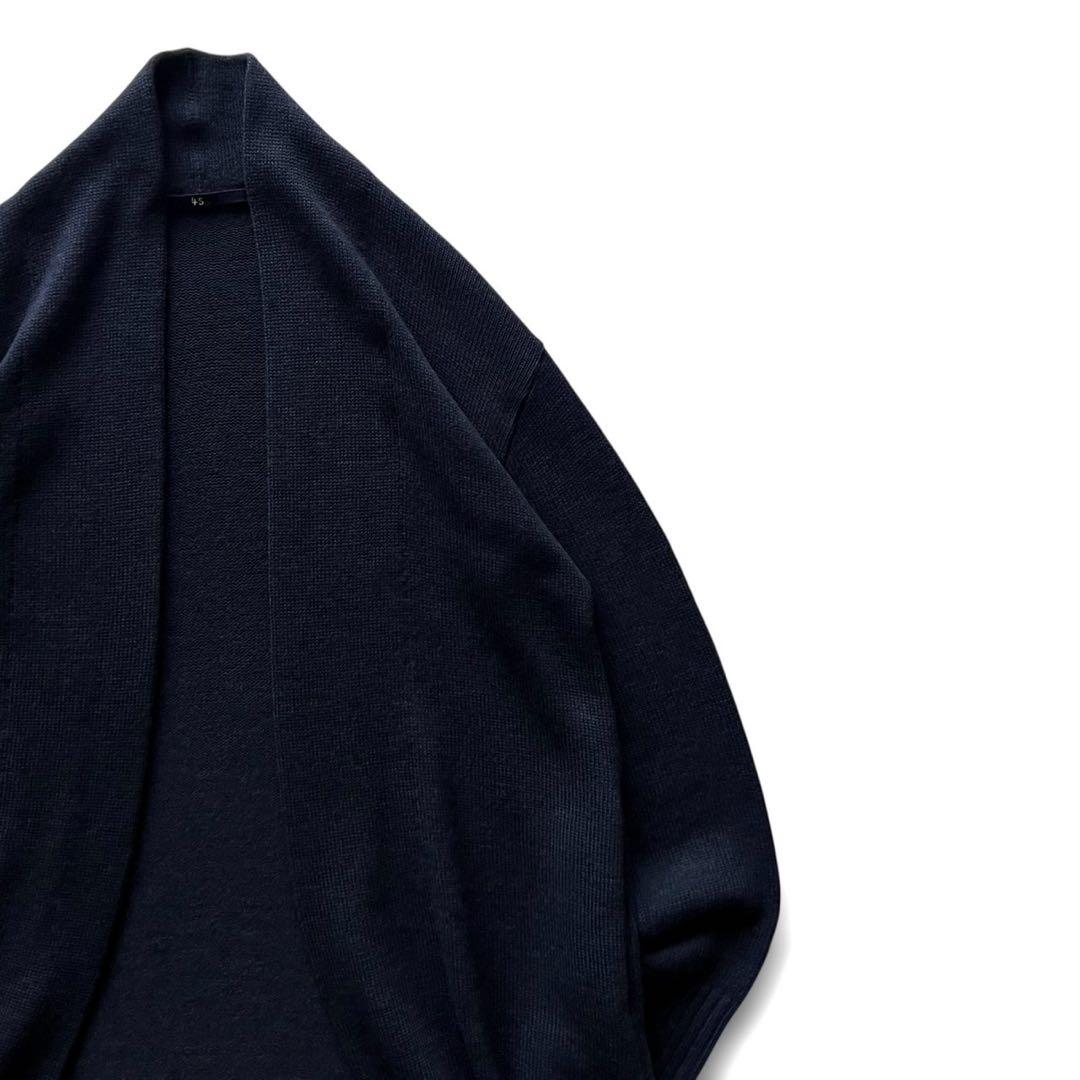 【美品】45R/45RPM ウール100% ボタンレスカーディガン