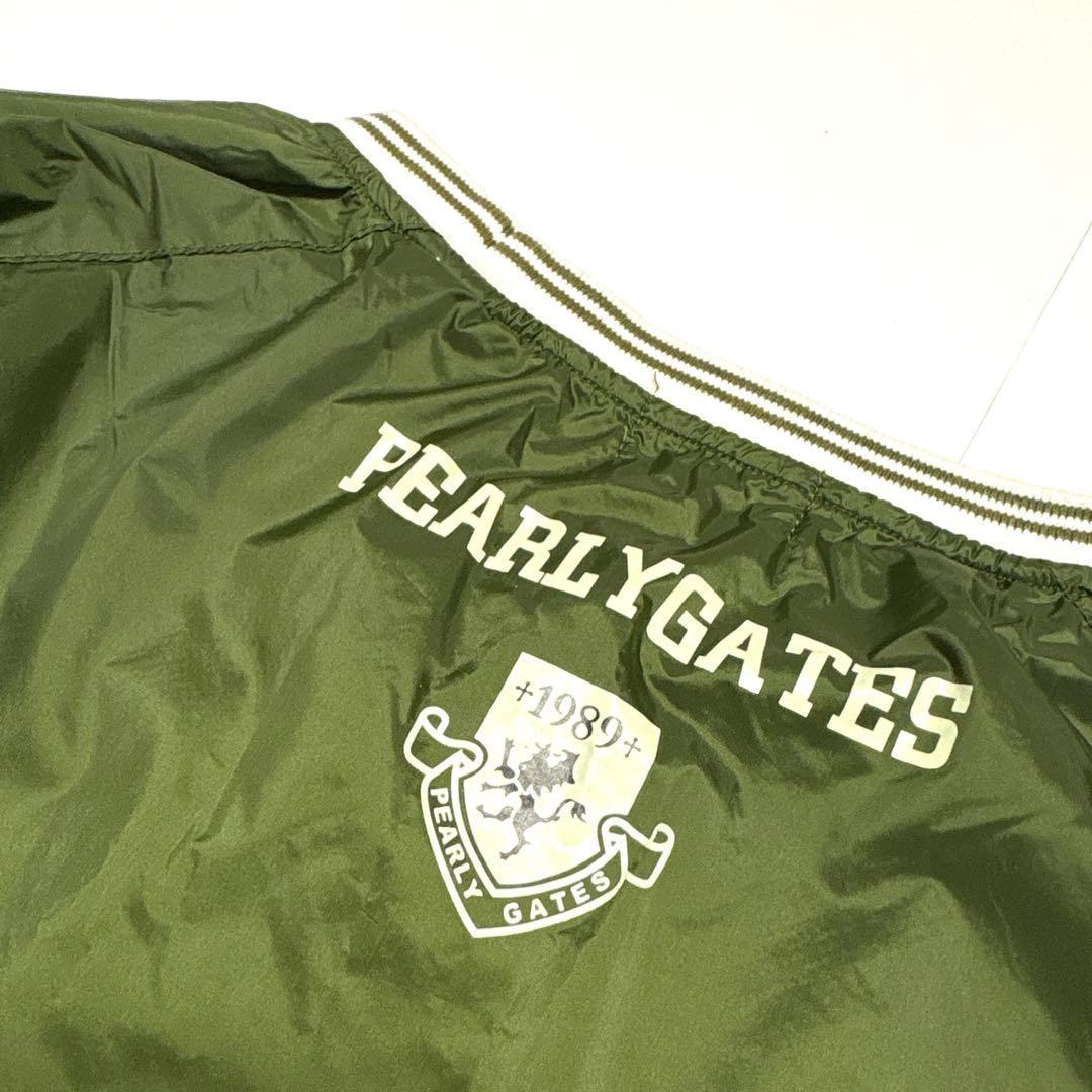 希少サイズ　パーリーゲイツ　蓄熱裏地　防寒スニード　ロゴプリント　カーキサイズ7