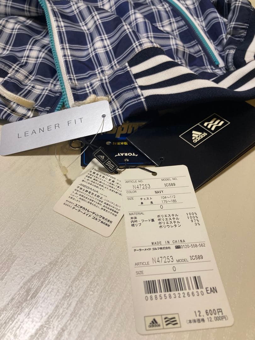 【タグ付き新品】adidas golf チェック柄フーデッドゴルフベスト