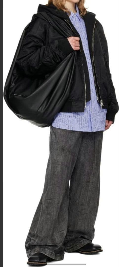 バッグ FUMITO GANRYU Draped Shoulder Bag Black