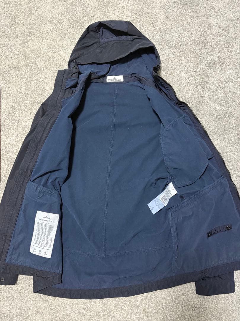STONE  ナイロンメタルフロックジャケット L ネイビー