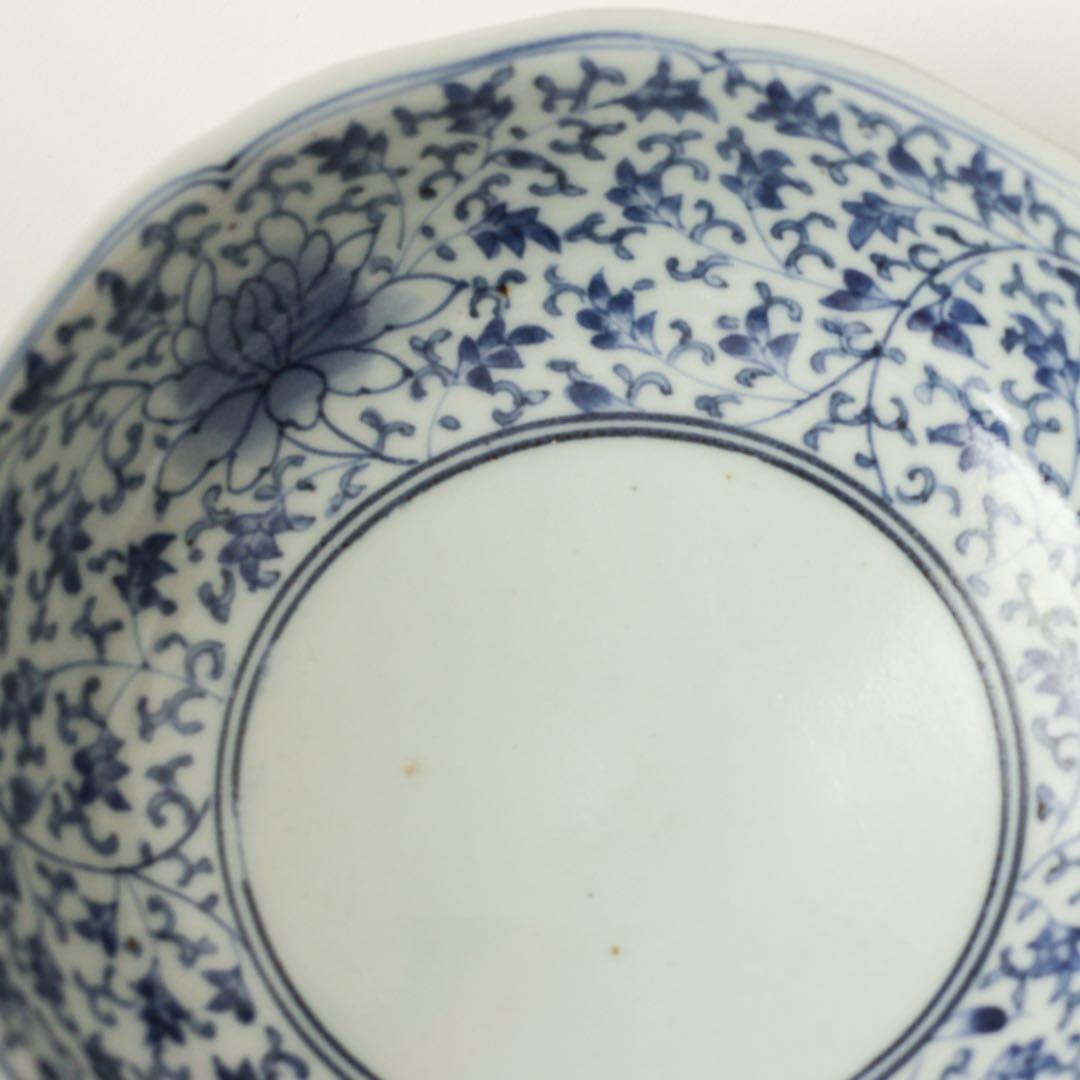 伊万里　古伊万里　江戸　中期　深皿　なます　皿　花唐草　2客セット