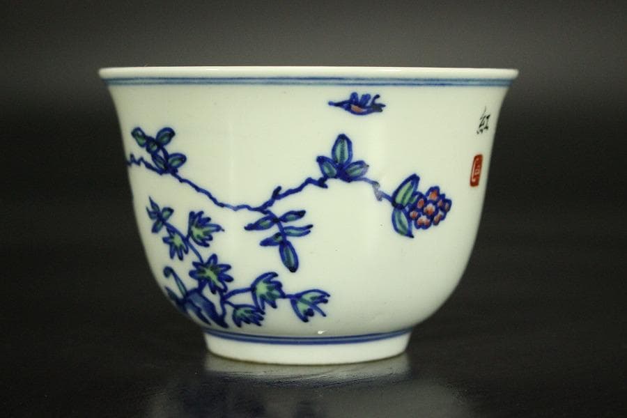 中国美術 色絵 十二ヶ月 碗 十二件 康熙年製 煎茶(LC173)