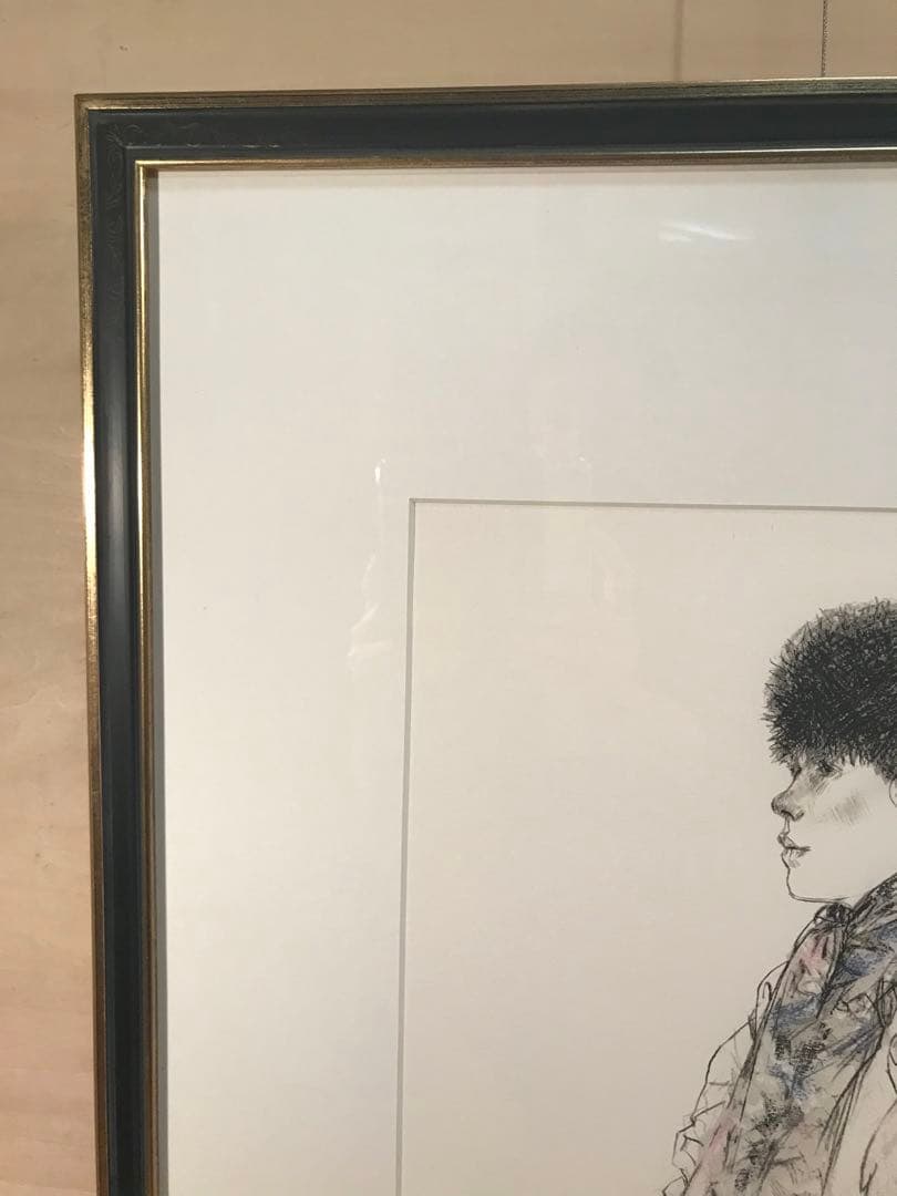 佐藤忠良「冬帽子(或る日の女Ⅰ)」リトグラフ＋手彩色直筆サイン・作品証明シール有