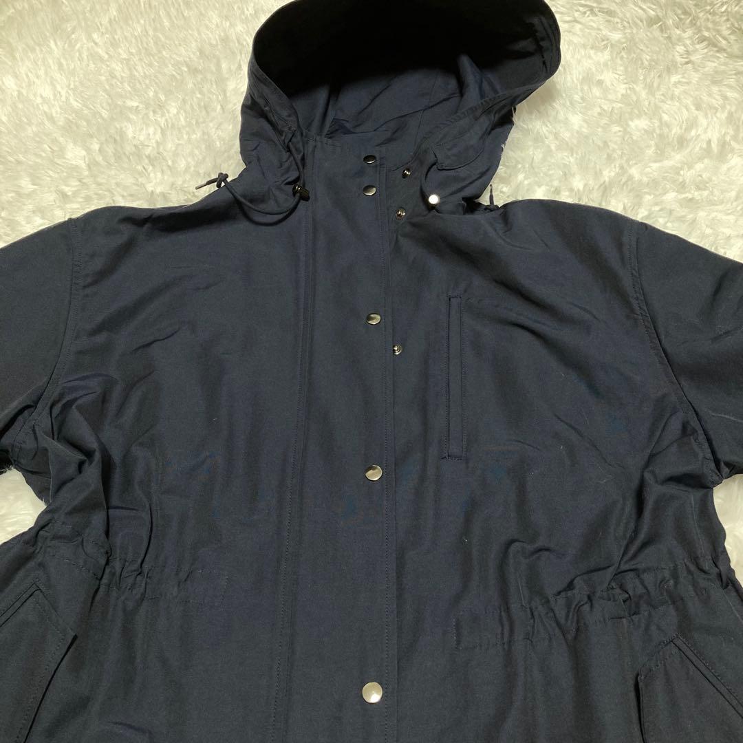 【美品】23区 46 コート ライトタッサーモッズコート ゆったり 体型カバー