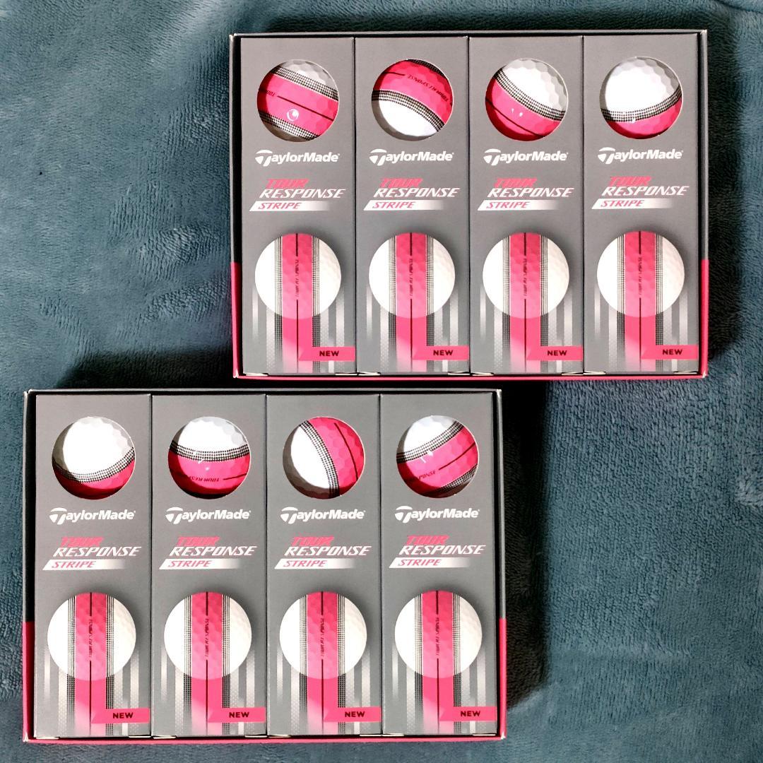 【新品未使用】テーラーメイド ツアーレスポンス ストライプ ピンク 2ダース