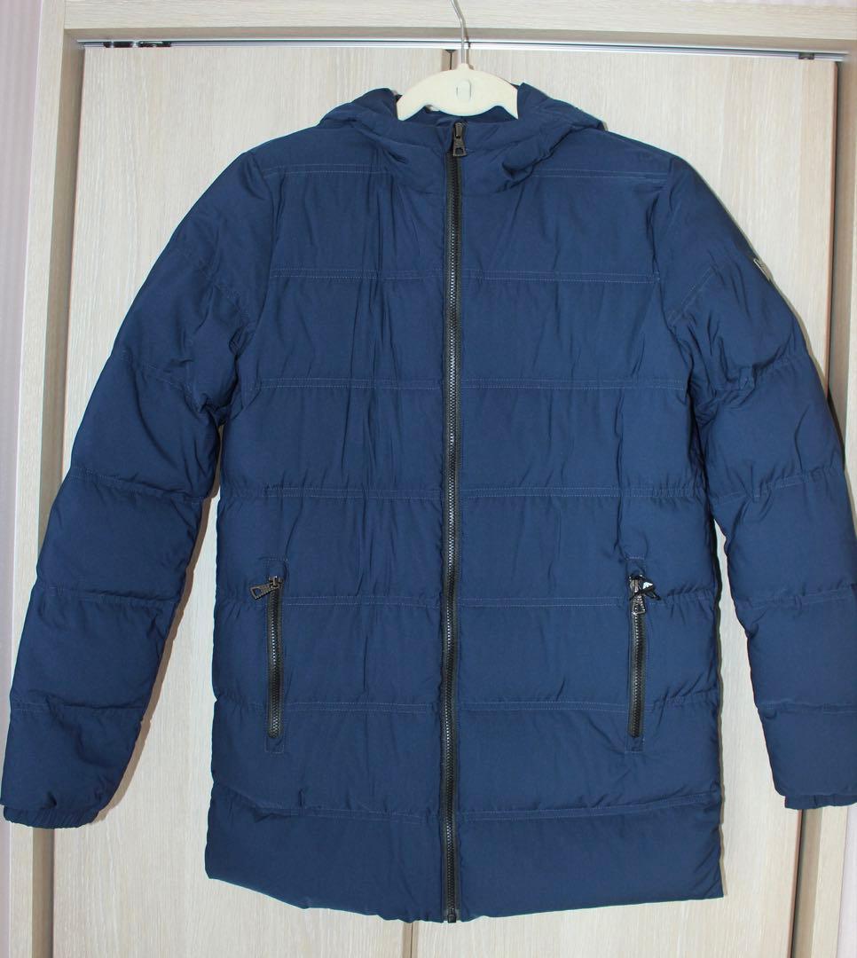 【美品】エンポリオアルマーニ　ネイビー ダウンジャケット フード付き