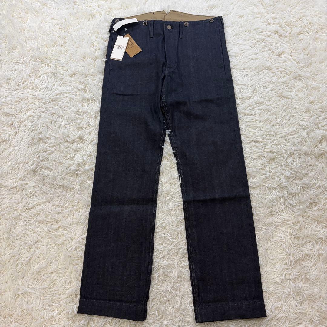 【新品タグ付き】RRL セルビッチデニム シンチバック サスペンダーボタン