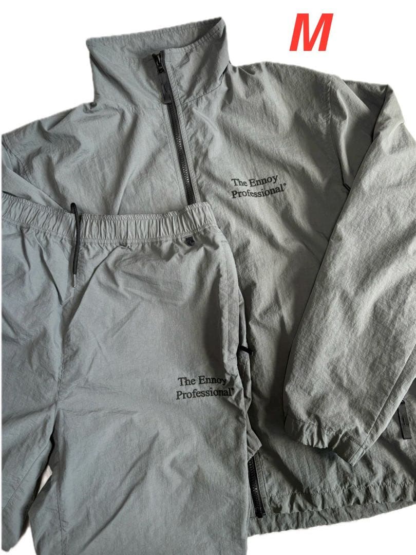 Ennoy エンノイ シャカシャカ ナイロン セットアップ M グレー