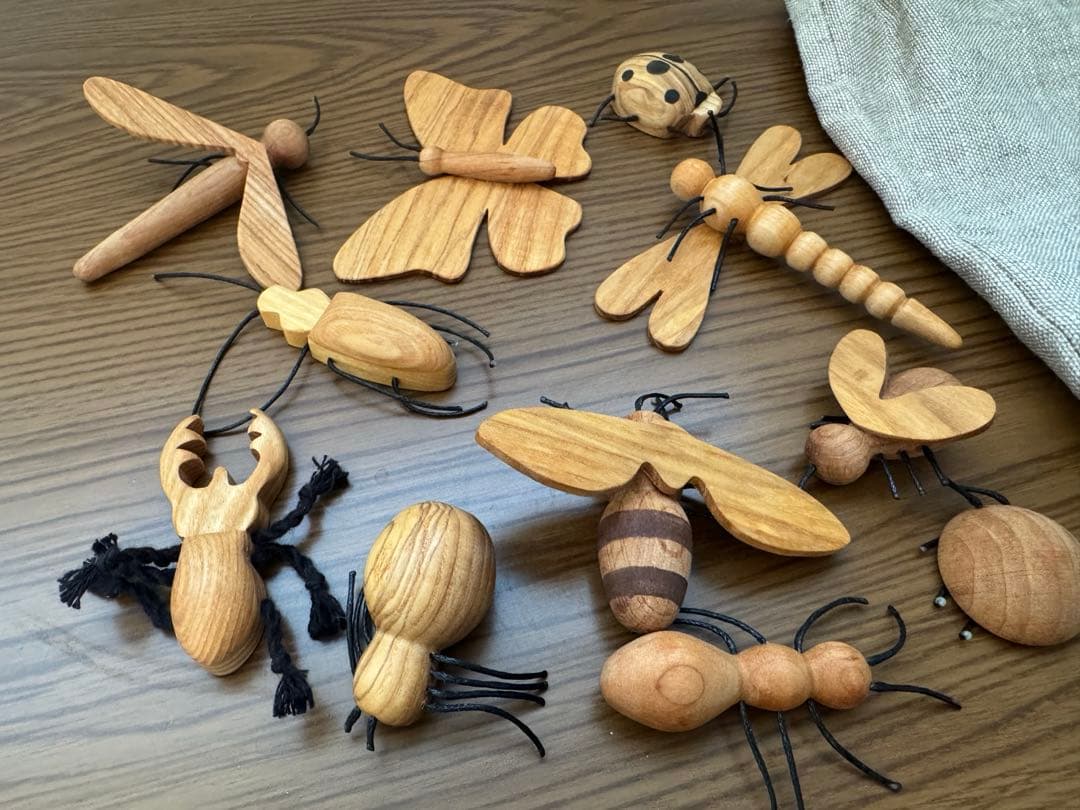 Oshkin Wooden Craft 木製　昆虫11点セット　フィギュア