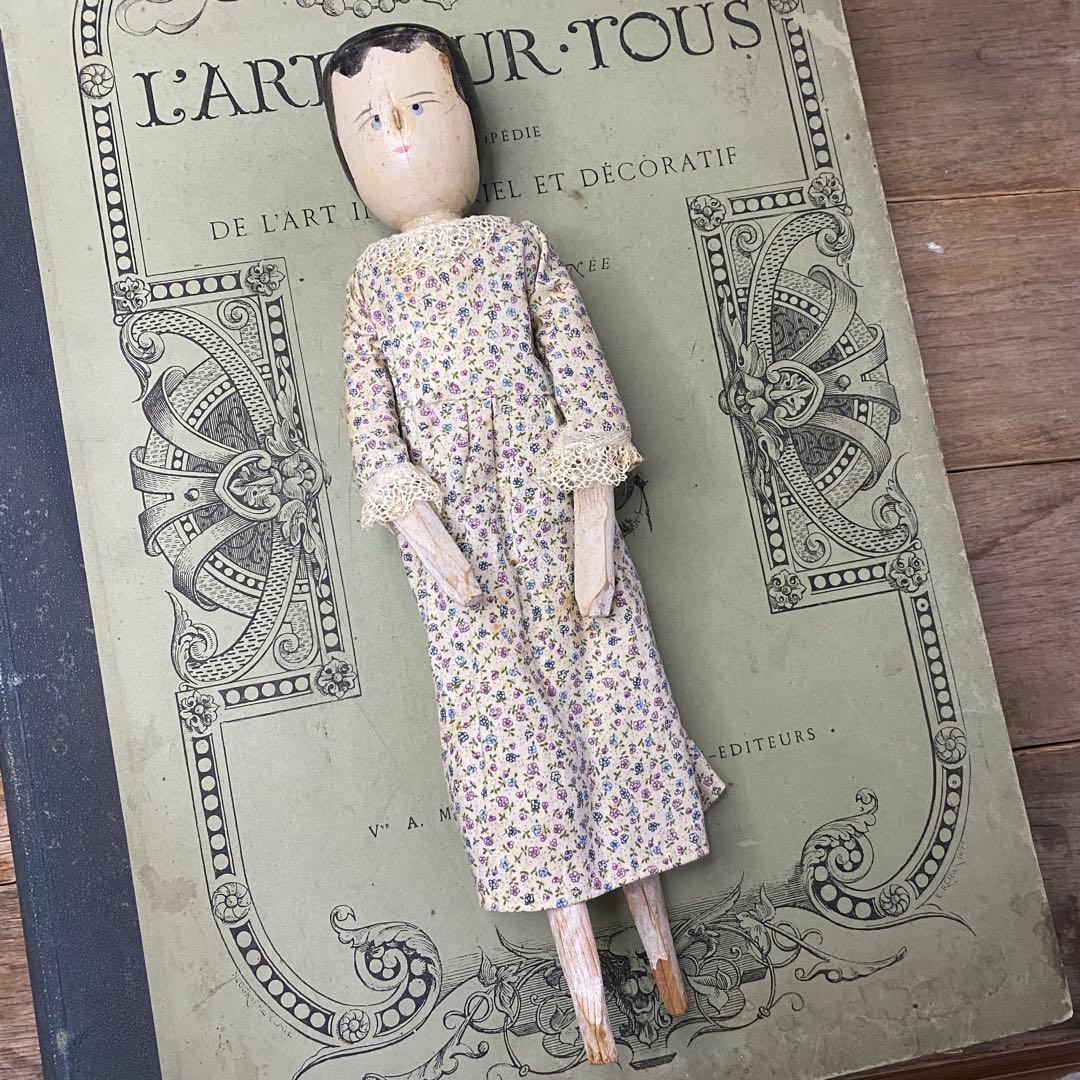 アンティーク 木製人形 ペグドール ペニードール