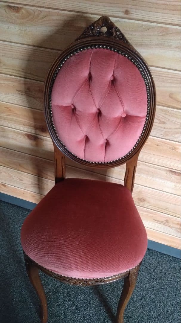 アンティークチェア 猫脚 ロココ調 木彫り彫刻 ダイニングチェア