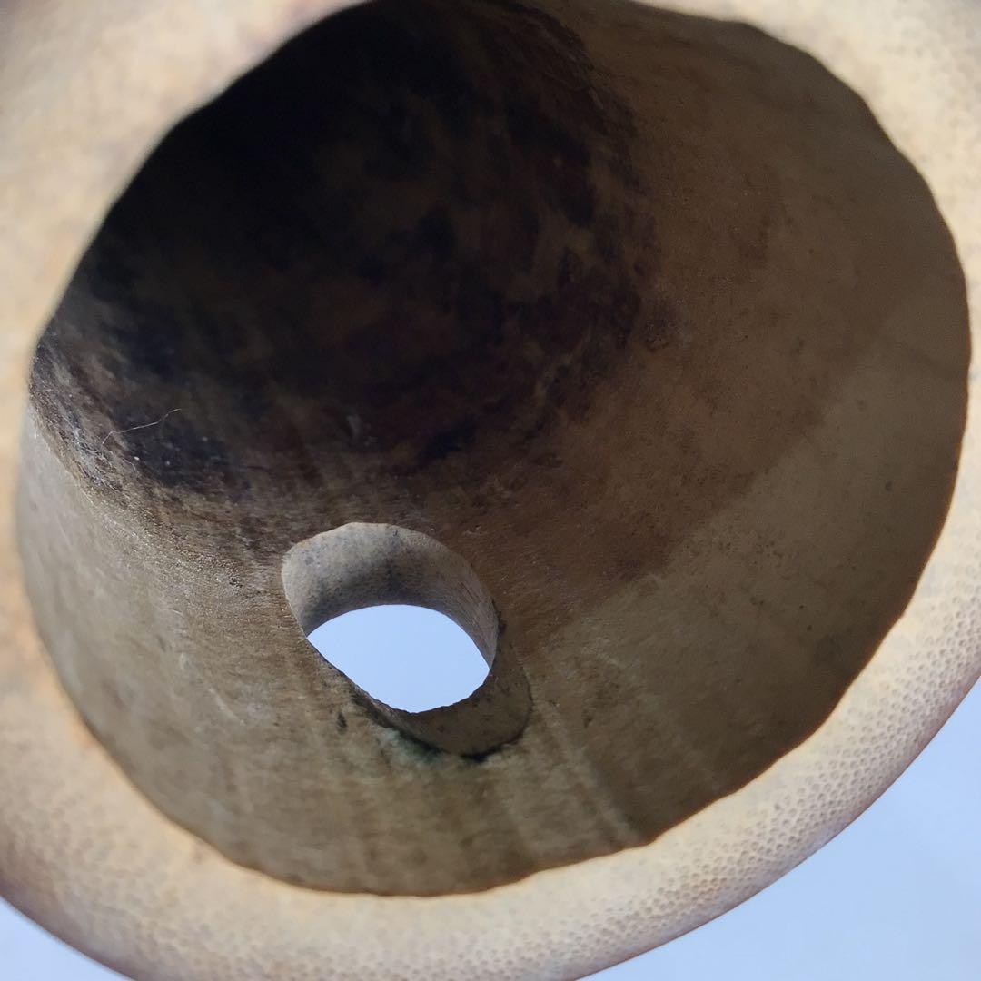 Ｎ４９　尺八花入　『黒田宗傳作』『表千家　堀内宗完　箱書』『銘　白鶴』　共箱