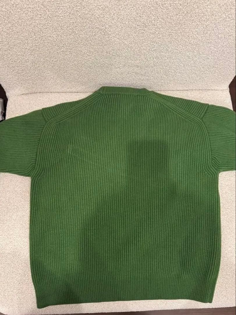 AURALEE グリーン リブ編み セーター