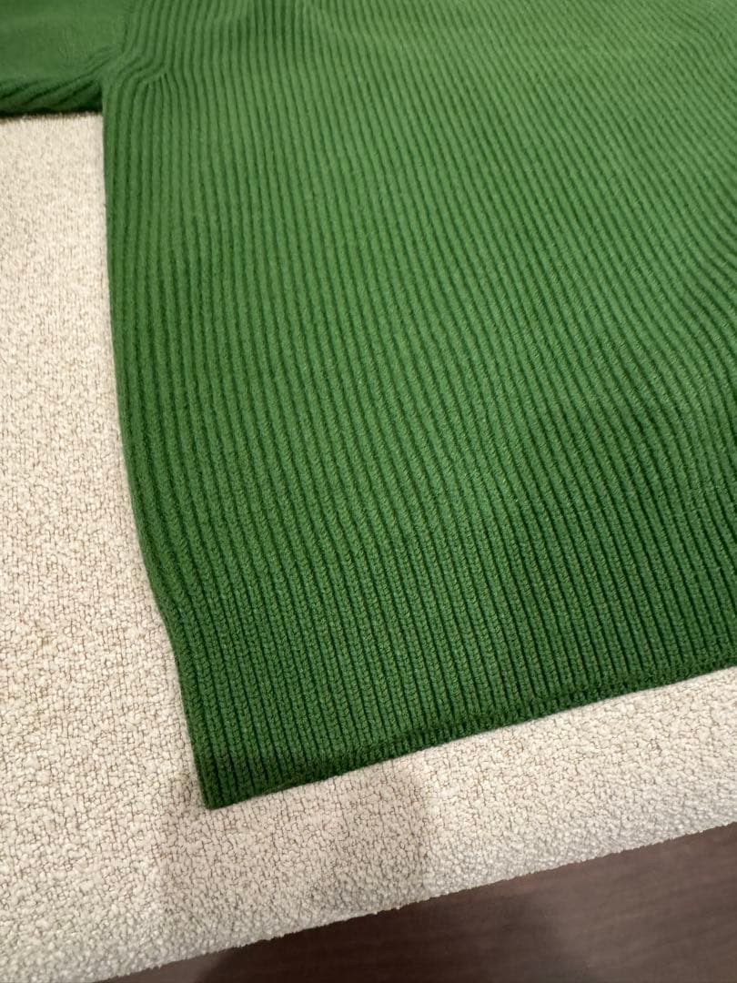 AURALEE グリーン リブ編み セーター