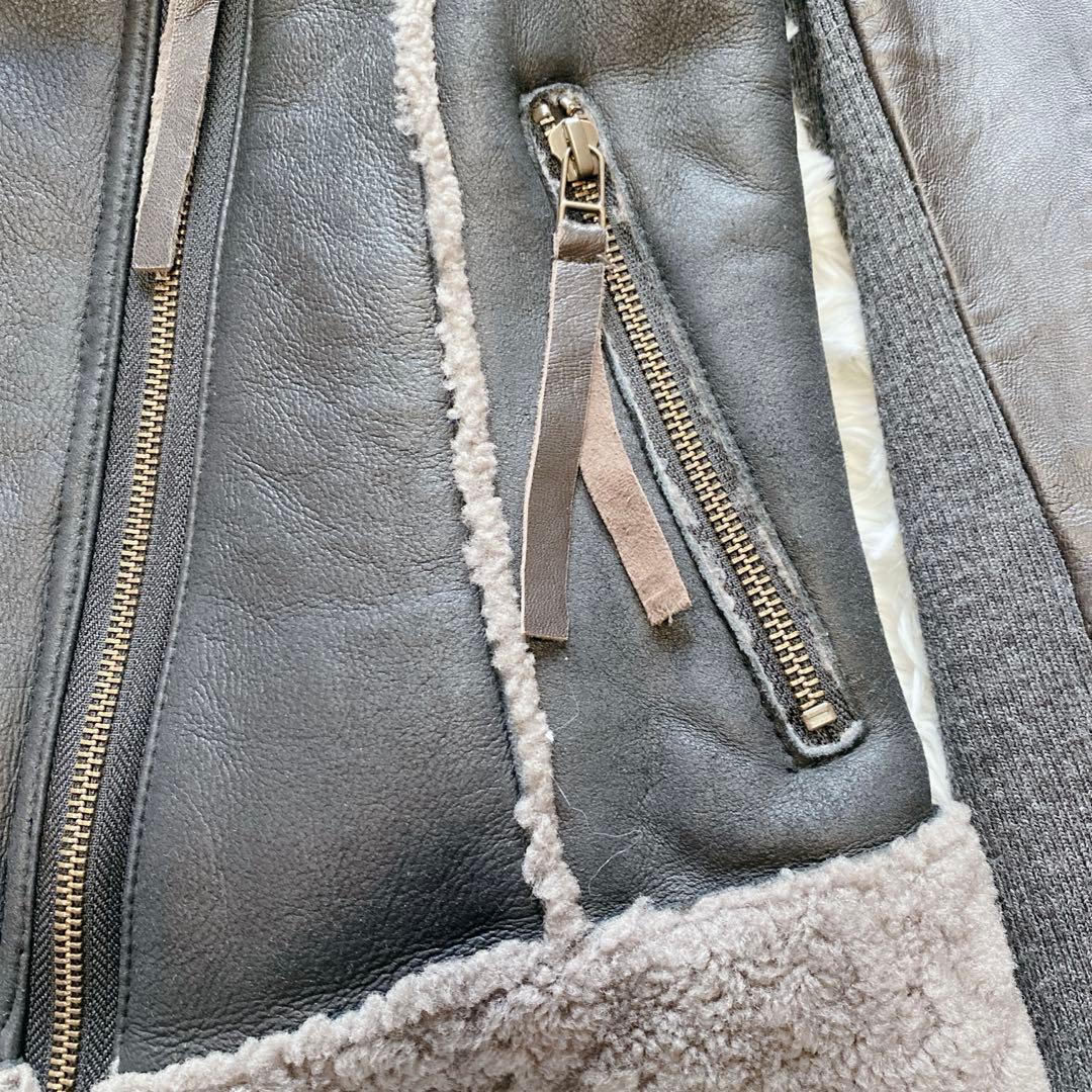 【40】美品 DW2R 羊革100% 革ジャン ラム本革ジャケット ボア