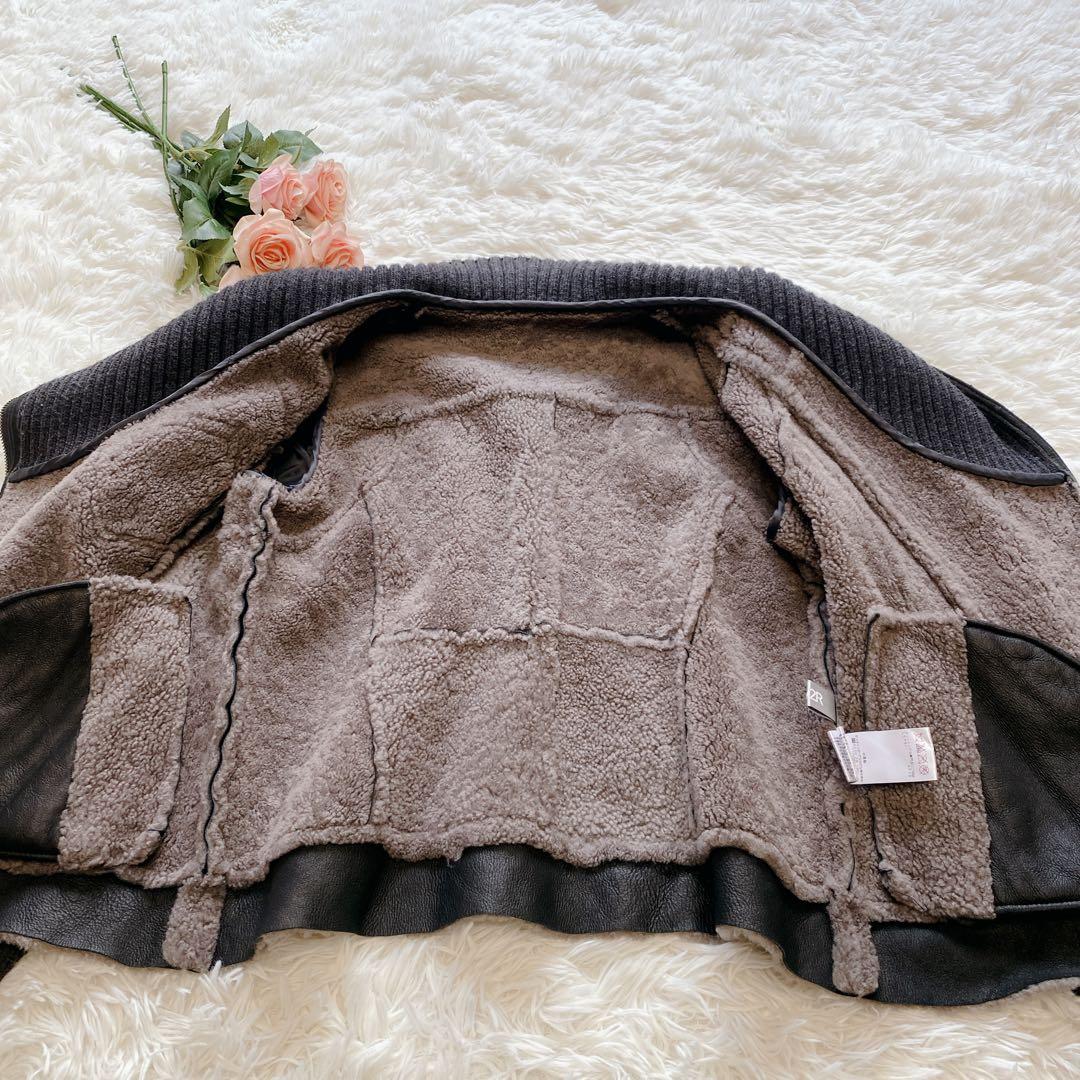 【40】美品 DW2R 羊革100% 革ジャン ラム本革ジャケット ボア