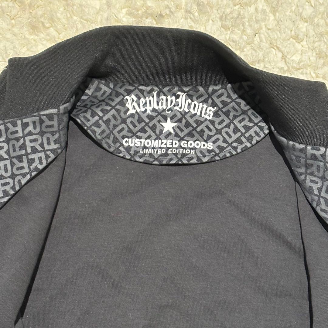 未使用級 REPLAY リプレイ 総柄 総ロゴ ジャージ セットアップ L
