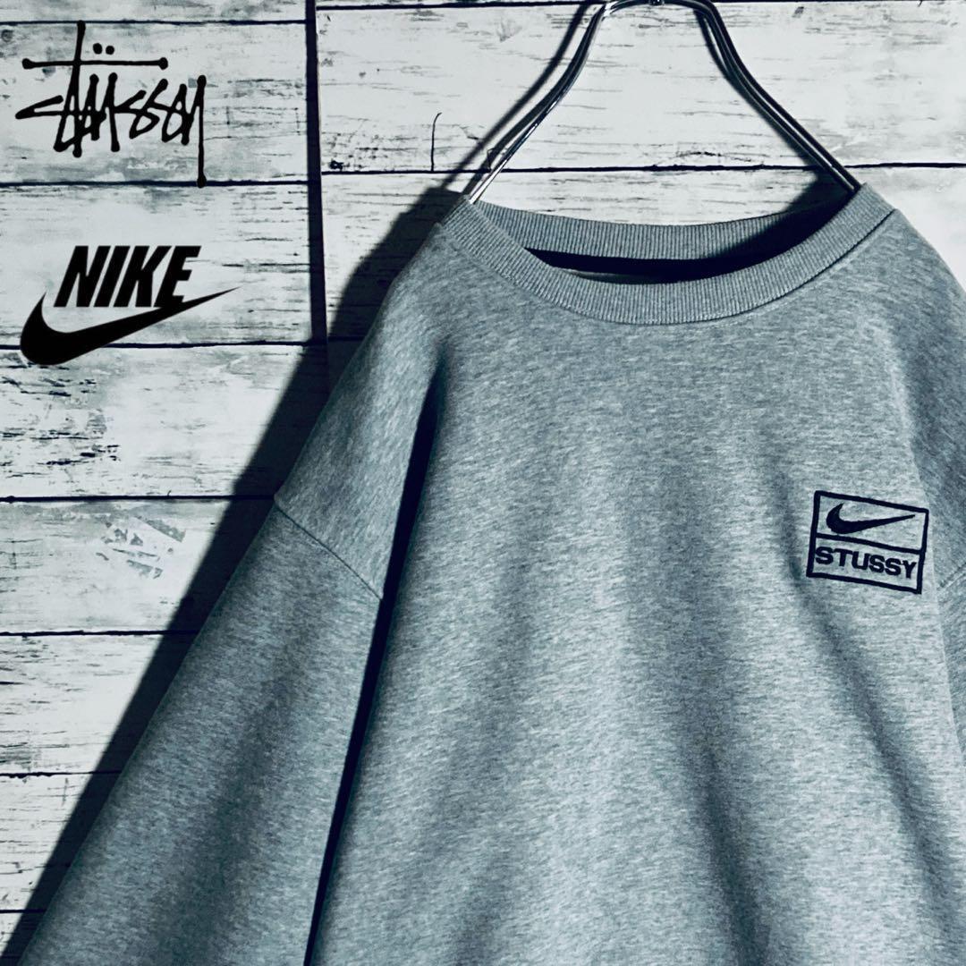 【限定コラボ】ステューシー×ナイキ☆ワンポイント刺繍ロゴ　裏起毛　2XL相当