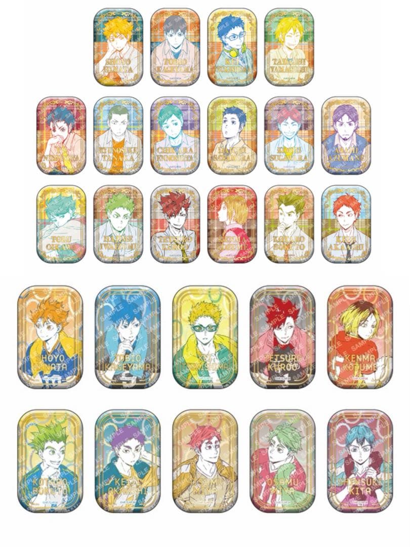 ハイキュー スクエア缶バッジ オフショットxカラー 第一弾 第二弾