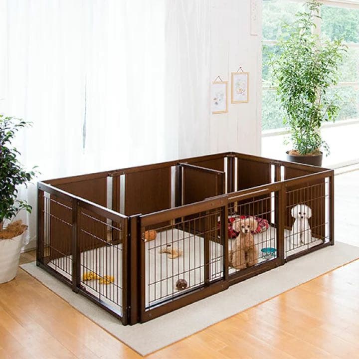 小型犬 サークル 多頭飼い 室内用 スライドドア 木製 仕切り 日本製ペット家具