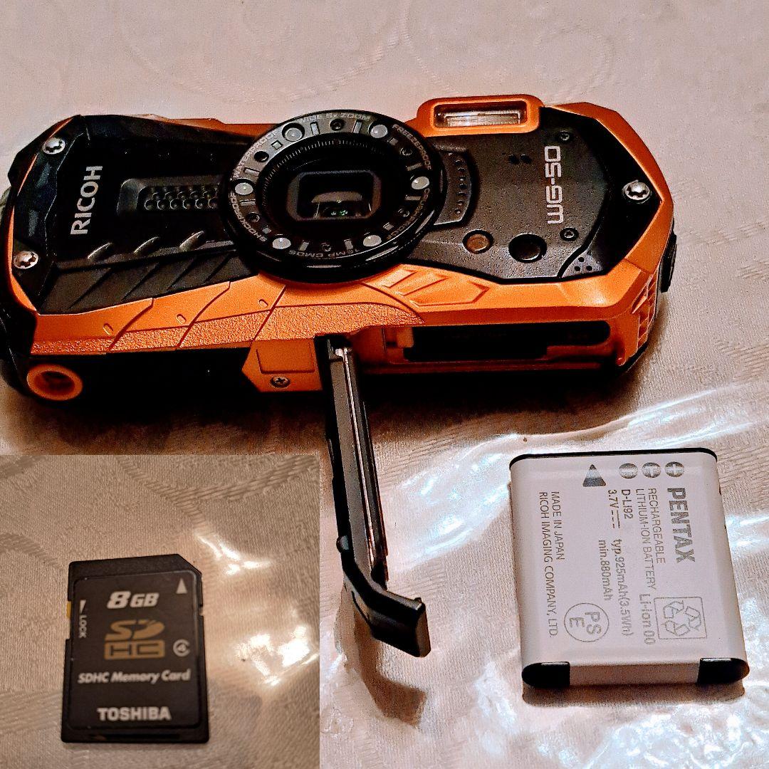 リコー RICOH　WG-50 防水デジタルカメラ ＋バッテリー＋SDカード