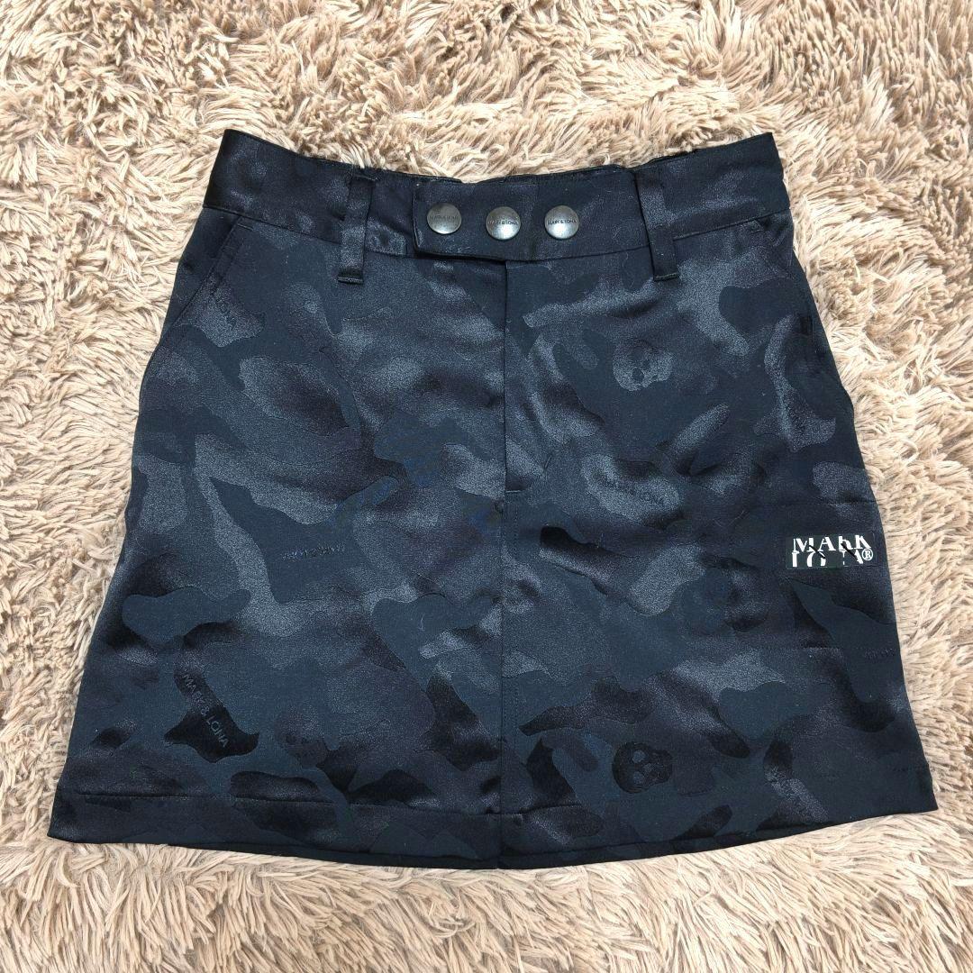 マークアンドロナ　スカート　スカル　カモフラ　迷彩　ブラック　36