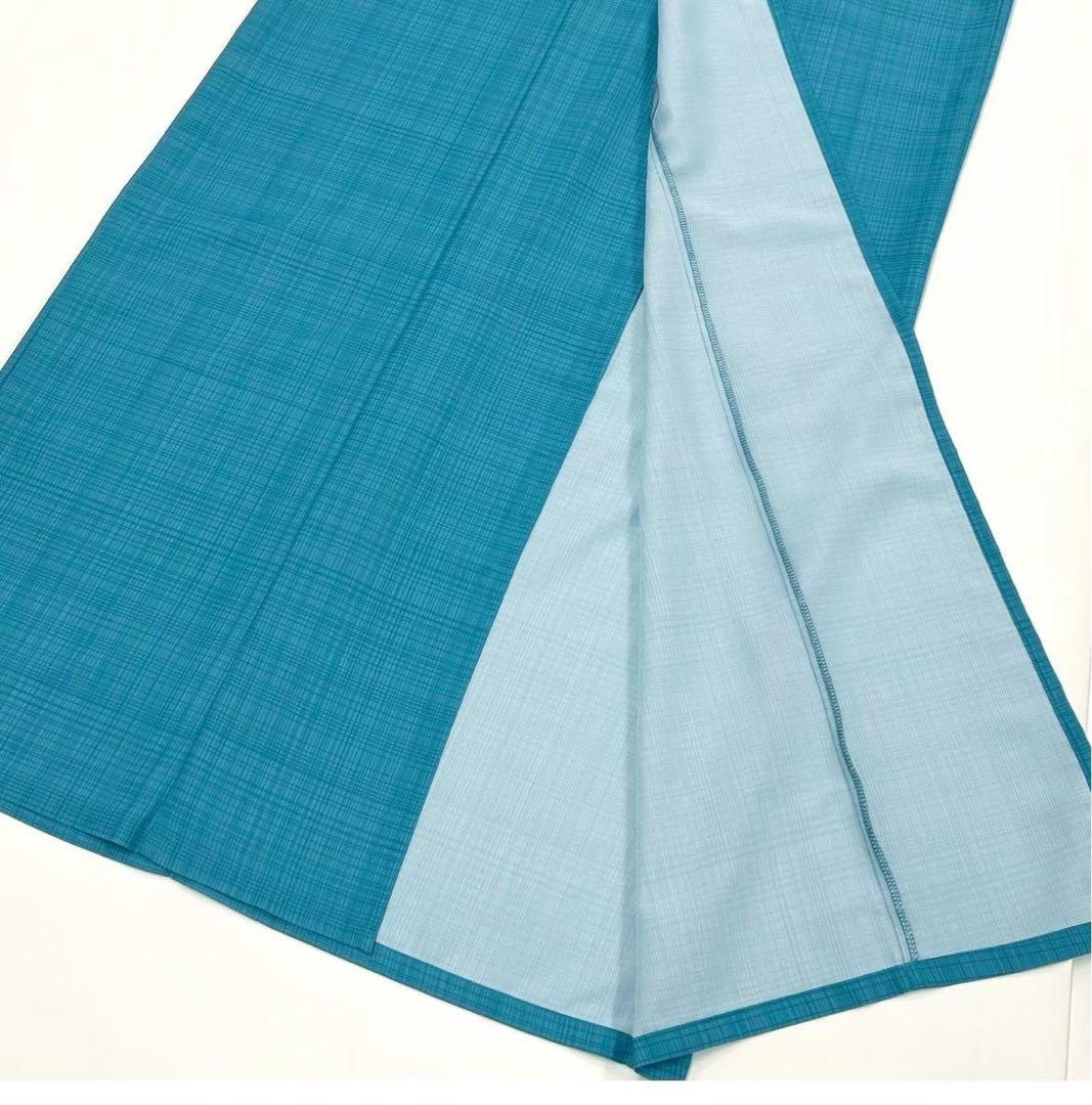 浴衣　夏　単着物　ターコイズ　吸湿速乾　献上柄　半幅帯　2点セット　0720①