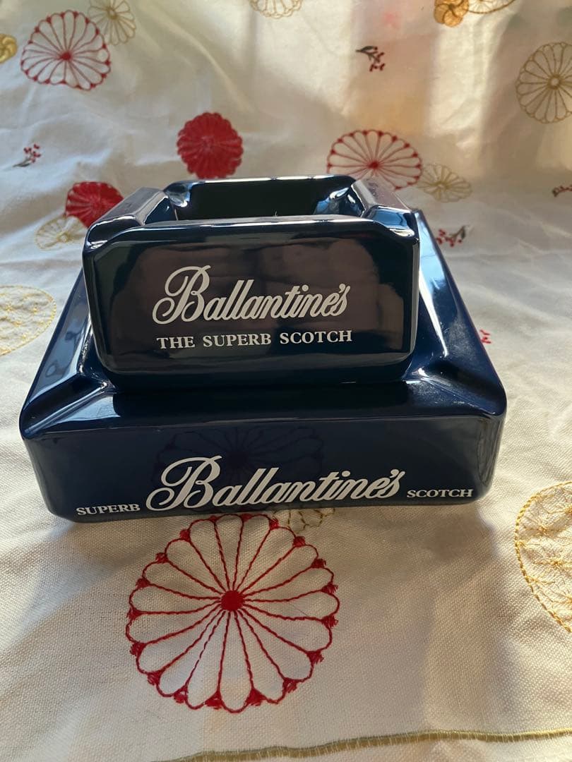 Ballantine's ウイスキー　フランス製灰皿 セット ネイビー