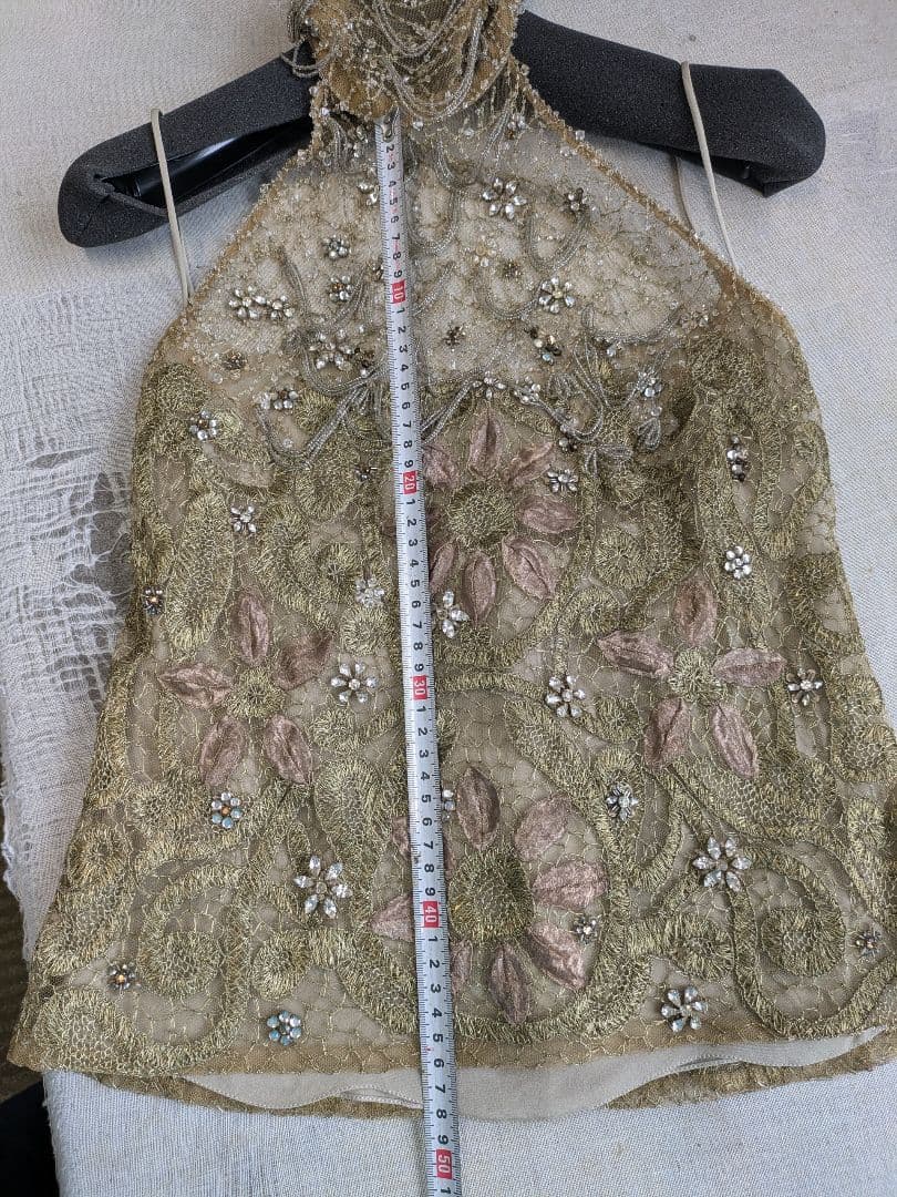 ラルフローレン エレガント ゴールド ビーズ刺繍 キャミソール