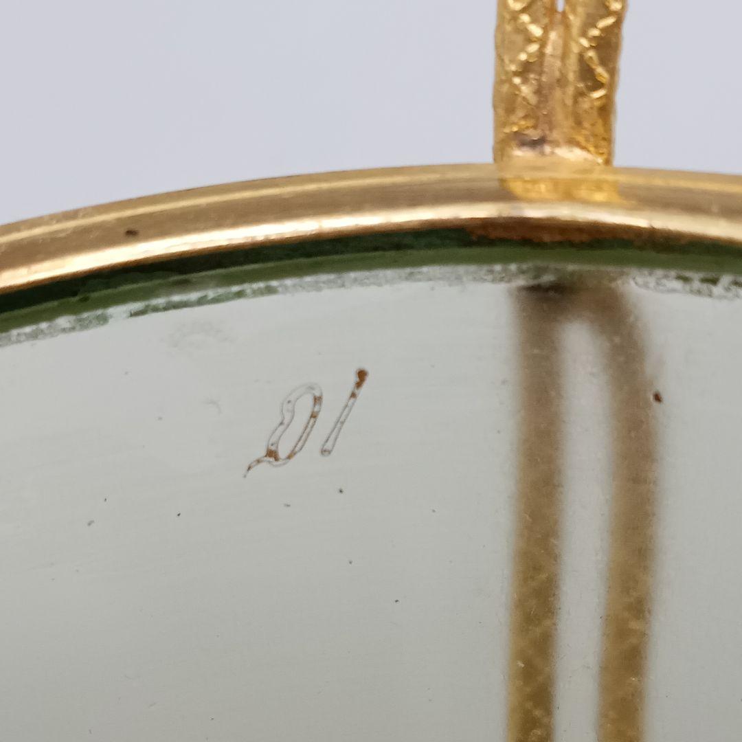 エッグ型 ガラス製 トリンケットボックス 小物入れ アンティーク 金彩