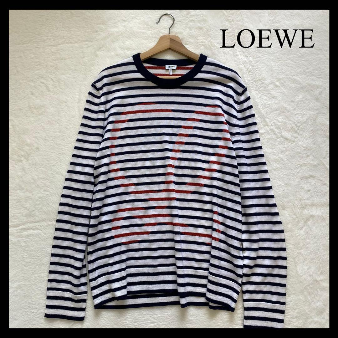 LOEWE ニット セーター ボーダー マリノ アナグラム シャドウロゴ