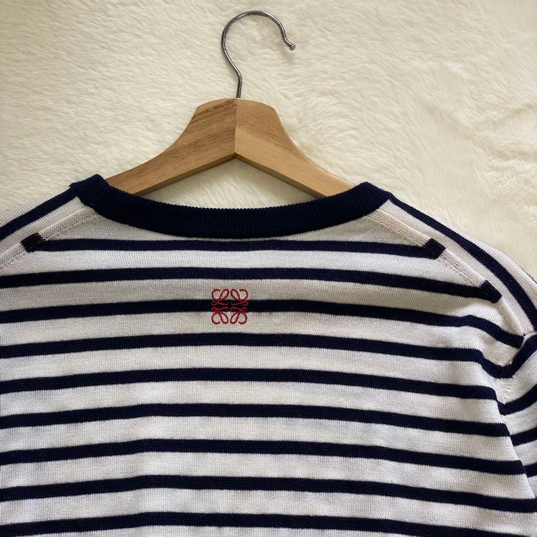 LOEWE ニット セーター ボーダー マリノ アナグラム シャドウロゴ