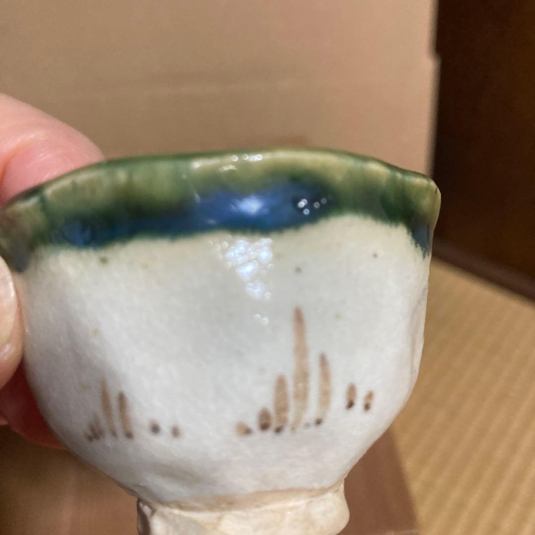 煎茶道具揃　織部 sencha tea set Oribe-yaki