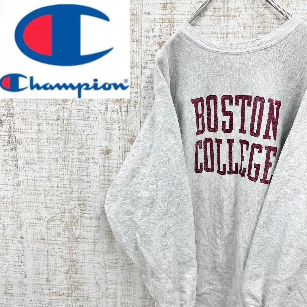 AZ54《USA製》チャンピオン　リバースウィーブ　ボストン　刺繍タグ　90S