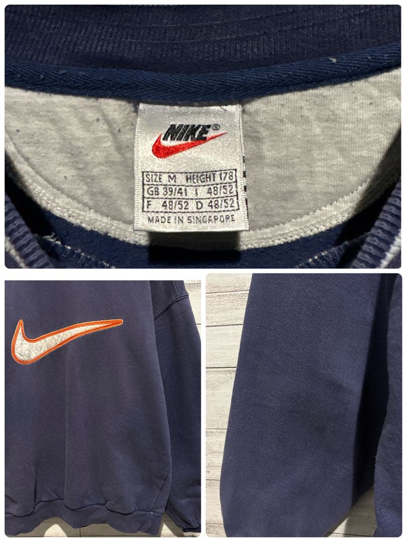 【即完売モデル】ナイキ☆ビック刺繍ロゴ　白タグ　人気デザイン　スウェット