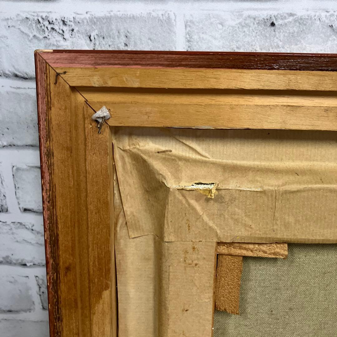 イタリア製 油絵 DE VITIS 風景画 山小屋 額縁入り DE VITIS