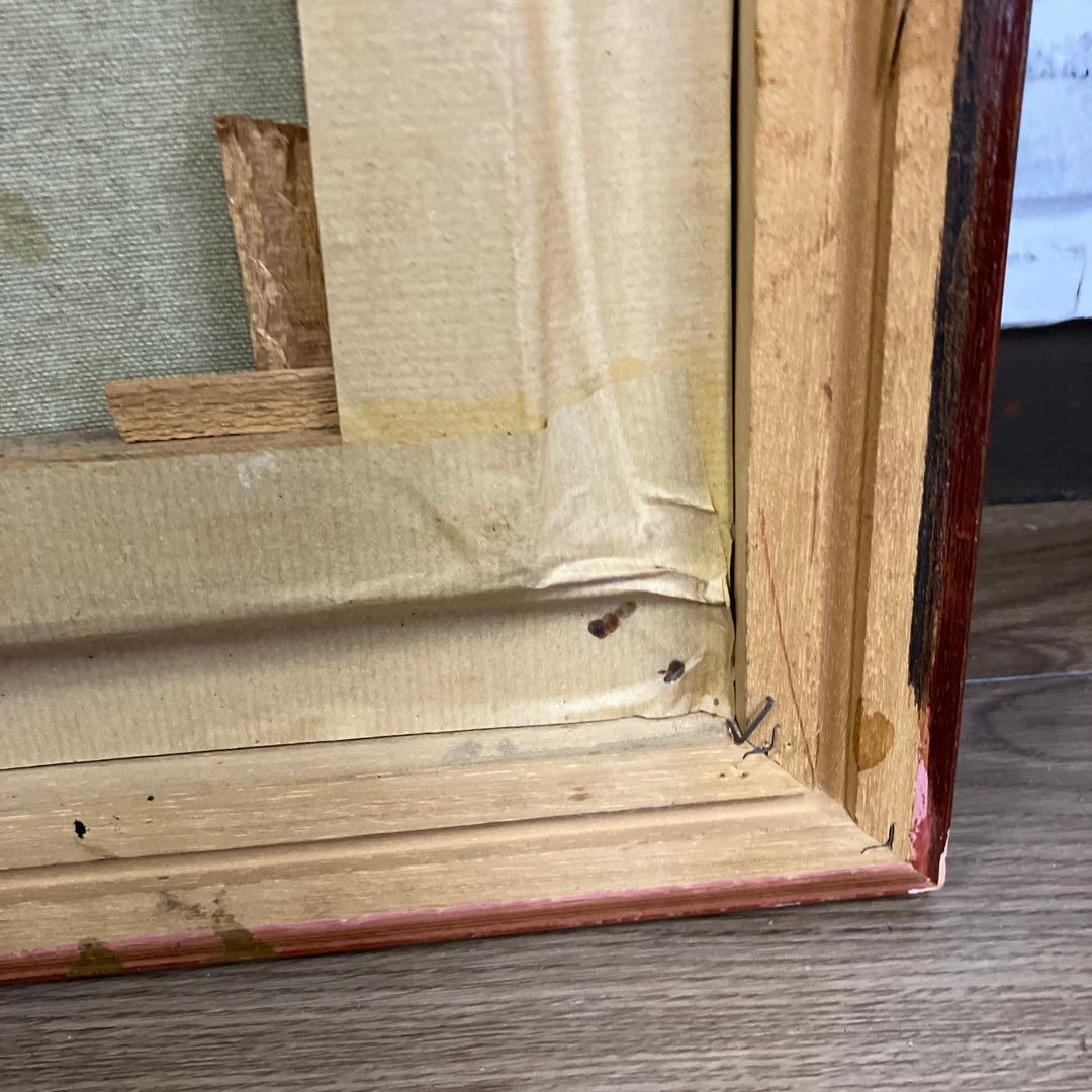 イタリア製 油絵 DE VITIS 風景画 山小屋 額縁入り DE VITIS