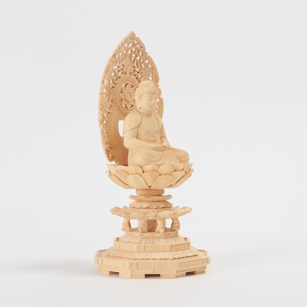 桧　２.５寸　阿弥陀如来　仏像 #048