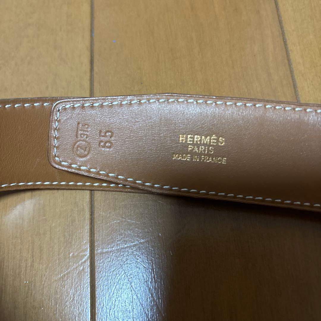 HERMES ブラックレザーベルト