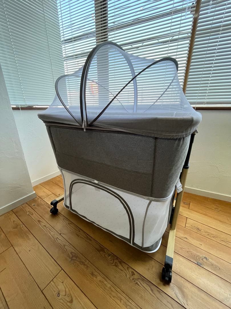 HZDMJ ベビーベッド　添い寝　折りたたみ　ベビーサークル　ゆりかご　説明書付