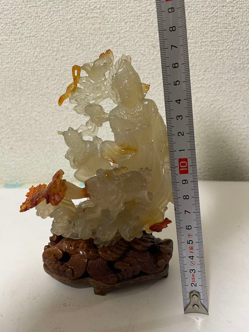 中国美術　置物　玉石　瑪瑙　メノウ　美しい彫刻