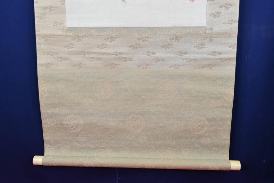 【真作】橋本雅邦/桔梗図/掛軸☆宝船☆AA-950