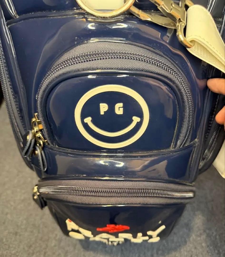 【大人気】バーリーゲイツ　エナメルキャディバッグBLUE